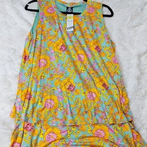 Agnes & Dora Tiered Tunic Sage Floral